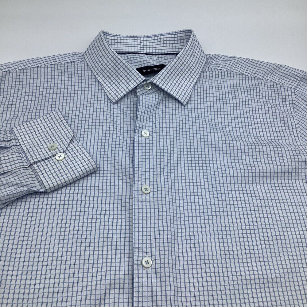 Bugatchi Mens‎ Comfort Stretch Long Sleeve Button Up Shirt Size 17.5 36/37